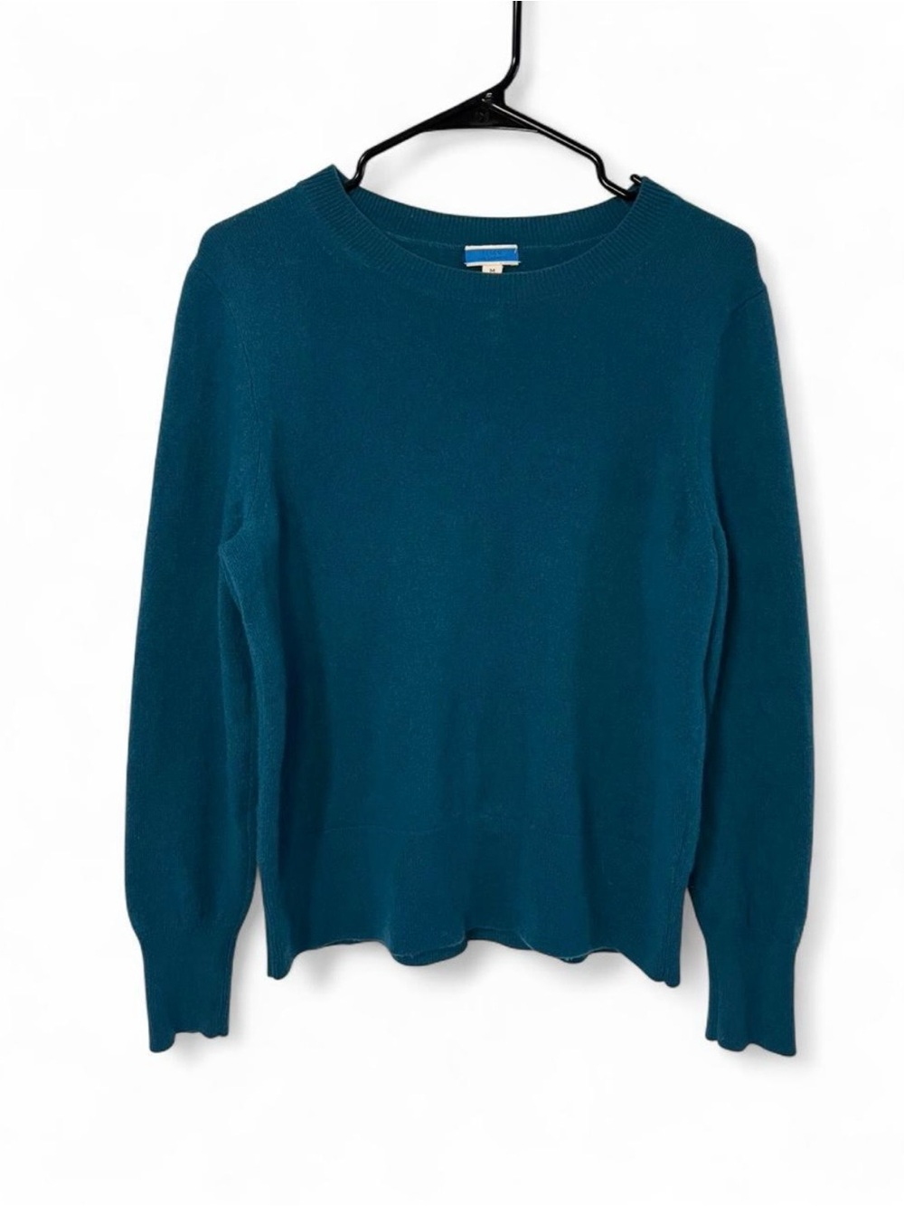 J. Crew 100% Cashmere Sweater Medium Teal Crewneck Long Sleeve Knit